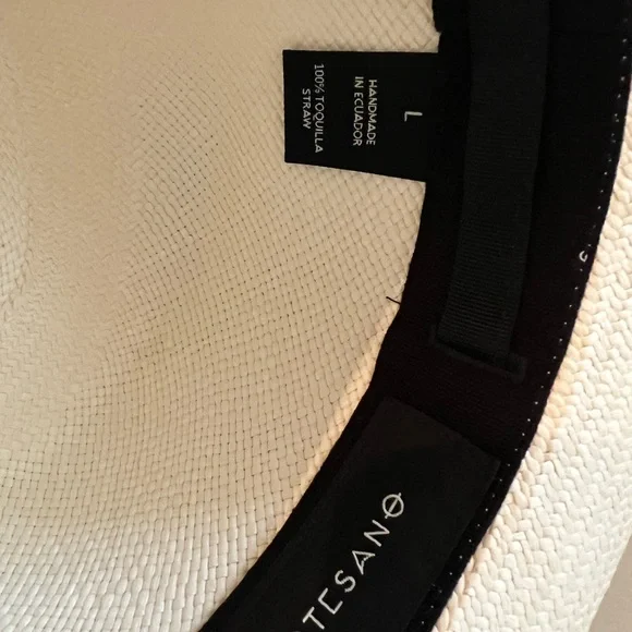 New Artesano Pinto Elegant Cream white Wide-Brim Hat Large L M adjustable boater - Picture 10 of 10